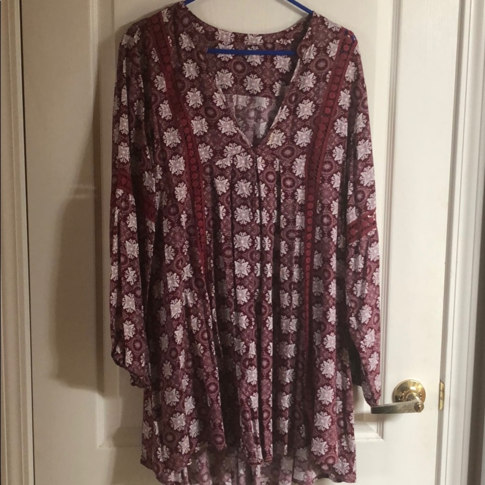 Maroon long sleeve tunic - Picture 1 of 4